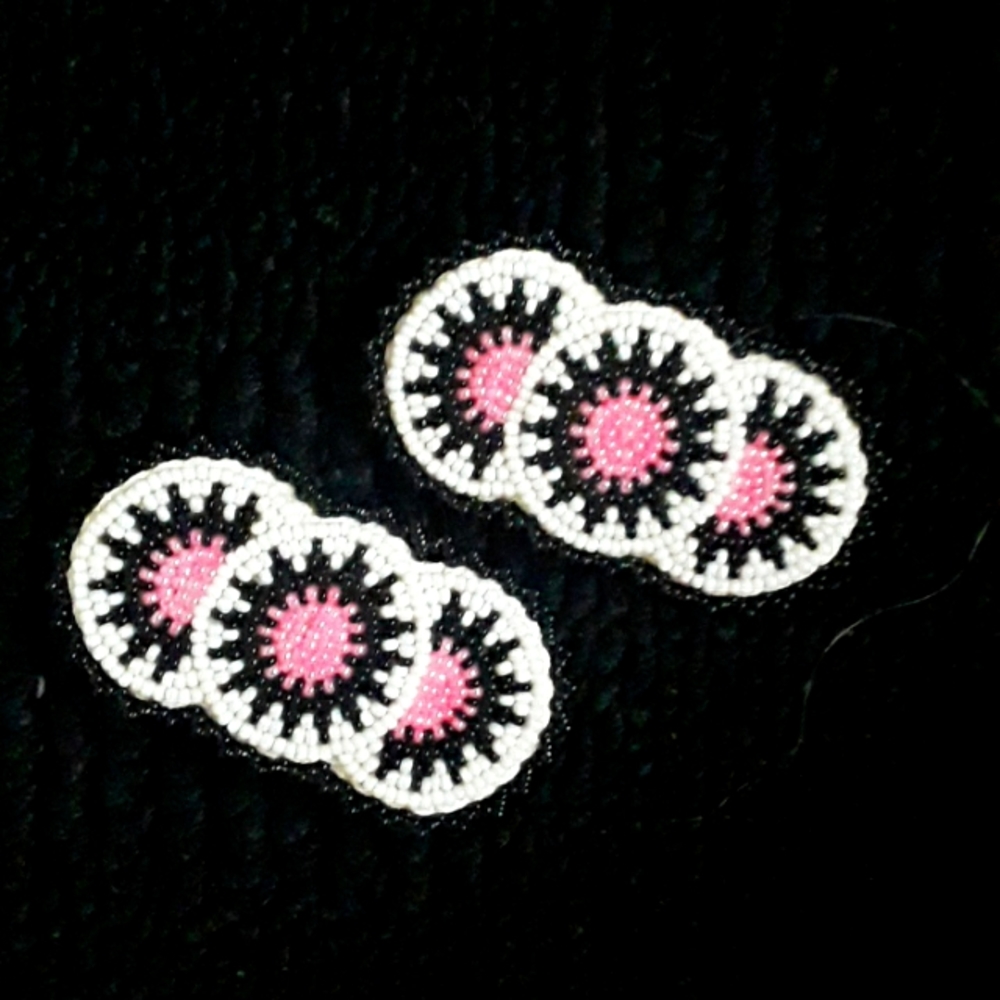 Native American beaded hair barrettes